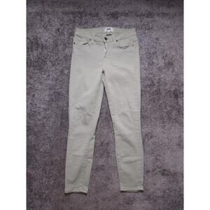 Paige Jeans 27 Verdugo Crop Stretch Jeans Skinny Ankle Off White Cream